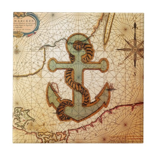  kuststrand  anker tegeltje (Voorkant)