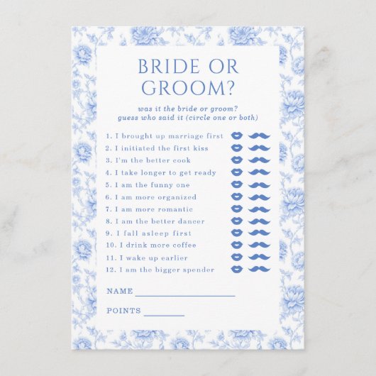 Kuststrand Bach Bloemenbruid of bruidegom spel Informatiekaartje (Voorkant)