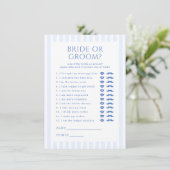 Kuststrand Bachelorette bruid of bruidegom spel Informatiekaartje (Staand voorkant)