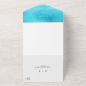 Kuststrand Bestemming QR Code RSVP Bruiloft All In One Uitnodiging (Buitenkant)