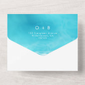 Kuststrand Bestemming QR Code RSVP Bruiloft All In One Uitnodiging (Achterkant)