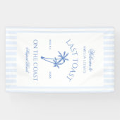 Kuststrand Blauwe Palmbomen Bachelorette Banner (Horizontaal)
