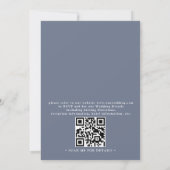 Kuststrand blauwe zeeschelp qr-code bruiloft kaart (Achterkant)
