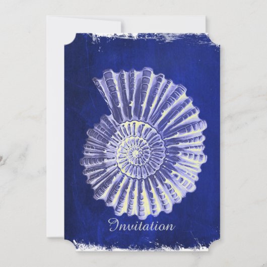 kuststrand Blue Conch Seashell bruiloft Kaart (Voorkant)
