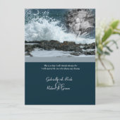 Kuststrand bruiloft kaart (Staand voorkant)