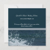 Kuststrand bruiloft save the date (Achterkant)