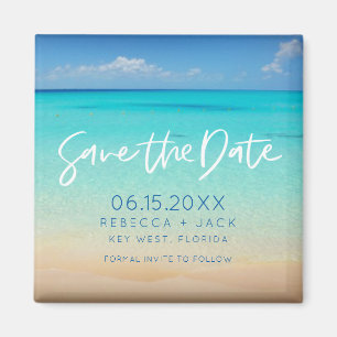 Kuststrand bruiloft Save the Date Magneet