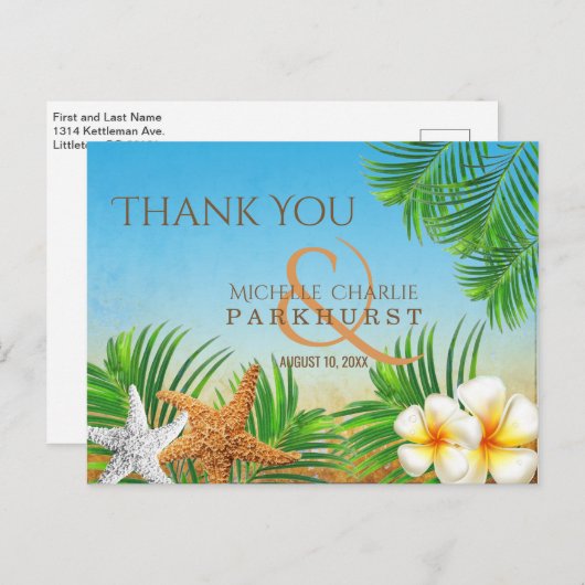 Kuststrand - Dank u wel Briefkaart (Voorkant / Achterkant)