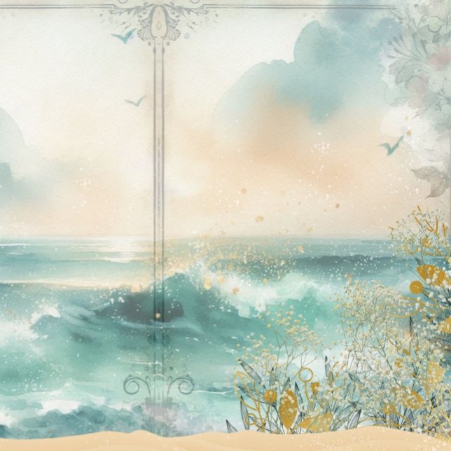 Kuststrand Decoupage Junk Journal Scrapbook (Coastal Beach Decoupage Junk Journal Scrapbook Paper)