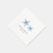 Kuststrand gepersonaliseerde zeester servet (Hoek)