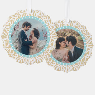 Kuststrand Koraalrif nautisch 2 aangepaste foto's Ornament Kaart