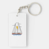 Kuststrand Kustkust Nautical Sailor Sleutelhanger (achterkant)