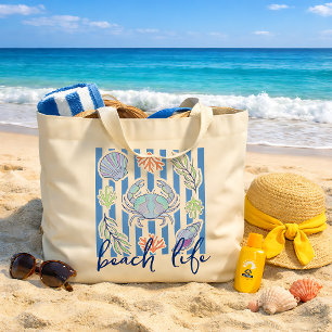Kuststrand Leven Zomer Boodschappentas Grote Tote Bag