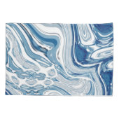 kuststrand nautische golven waterverf blauwe zwemm kussensloop (Achterkant-Links)