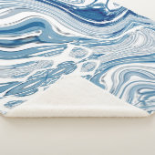 kuststrand nautische golven waterverf blauwe zwemm sherpa deken (3/4)