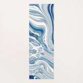 kuststrand nautische golven waterverf blauwe zwemm yogamat (Achterkant)