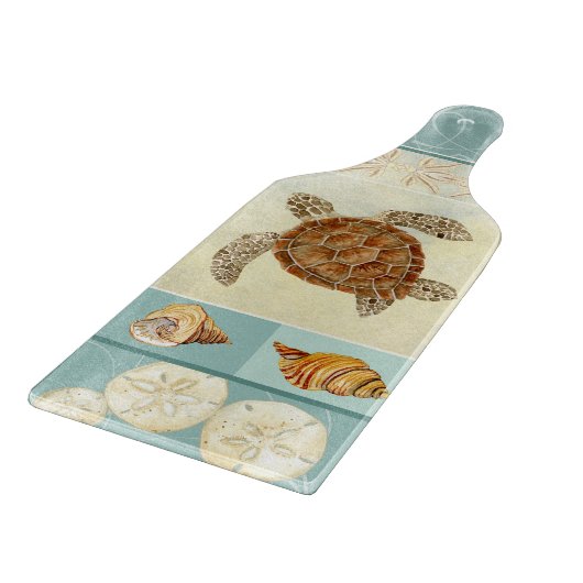 Kuststrand Ocean Seashore Collage Zee Turtle Snijplank (Hoek)