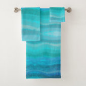 Kuststrand op Turquoise Bad Handdoek (Insitu)