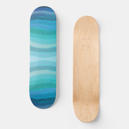 Kuststrand op Turquoise Skateboard (Voorkant)