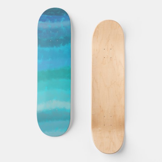 Kuststrand op Turquoise Skateboard (Voorkant)