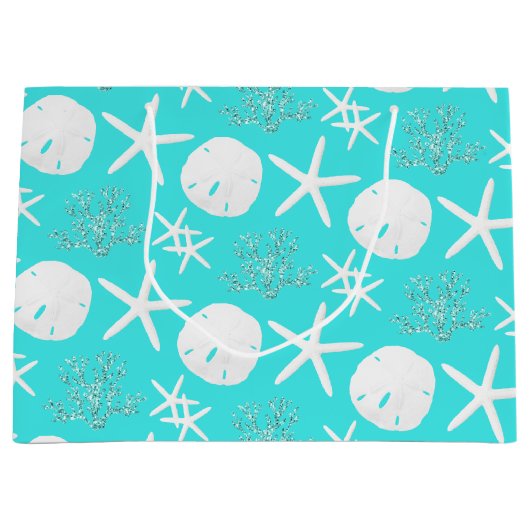 Kuststrand Sand Dollar Starfish Kusta Aqua Groot Cadeauzakje (Voorkant)