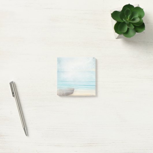 Kuststrand Scene met houten roeiboot Post-it® Notes (Kantoor)