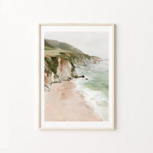Kuststrand Scène Muur Kunstprint Poster