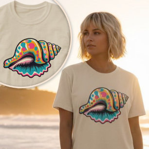 Kuststrand Seashell grillige Pop Art T-shirt