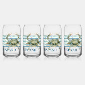 KUSTSTRAND STAD, WATERVERF KRAB KUNST BLIKVORM GLAS (Achterkant)