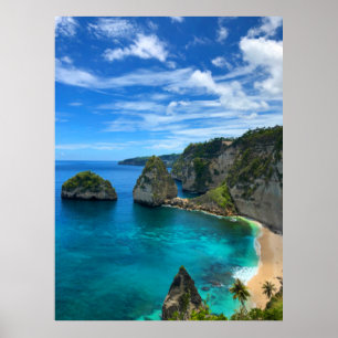 Kuststrand van Tropisch eiland Paradise Poster