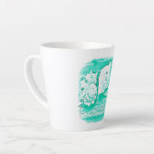 kuststrand waterverf blauwgroen zeeschildpad latte mok (Linkerhoek)