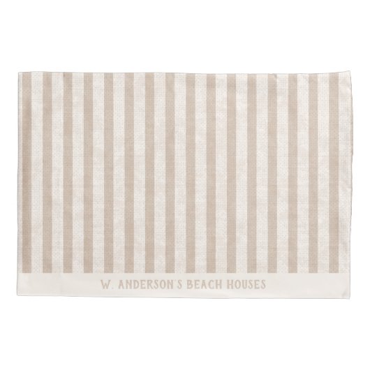 Kuststrand zanderige-beige handgetekende zeepaards kussensloop (Achterkant)