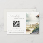Kuststrand zeebaars QR-code RSVP Informatiekaartje (Voorkant / Achterkant)