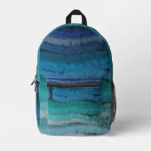 Kuststrand Zoute Golven Op Zwart Bedrukte Rugzak (Voorkant)