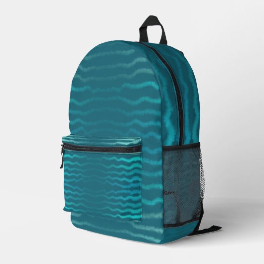 Kuststrand Zoute Turquoise Golf Abstract ontwerp Bedrukte Rugzak (Achterkant Hoek Rechts)