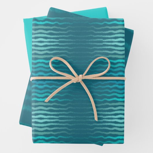 Kuststrand Zoute Turquoise Golf Abstract ontwerp Inpakpapier Vel (In situ)