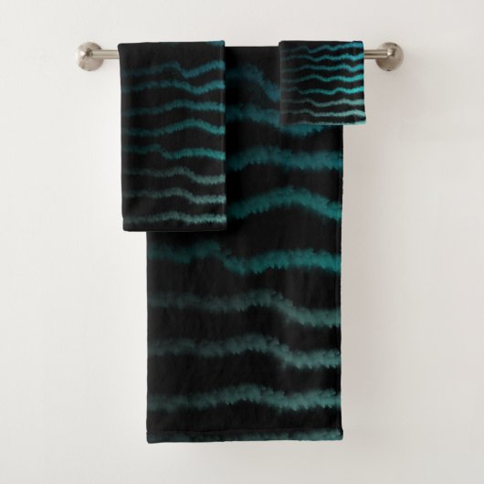 Kuststrand Zoute Turquoise golven Abstracte kunst Bad Handdoek (Insitu)