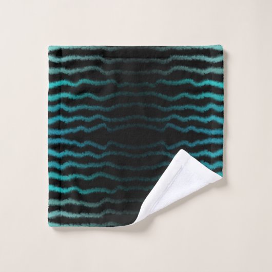 Kuststrand Zoute Turquoise golven Abstracte kunst Bad Handdoek (Wasdoekje)