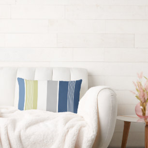 Kuststrepen blauw en wit kussen