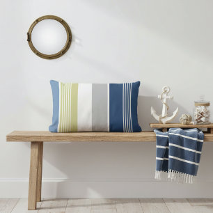 Kuststrepen blauw en wit kussen