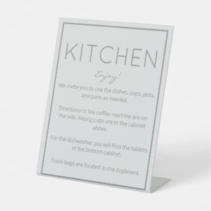 Kustteller voor kuststrand Gray Kitchen Reclamebord Met Voetstuk