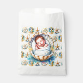 Kustthema Beachy Boy's Baby shower Bedankzakje (Voorkant)