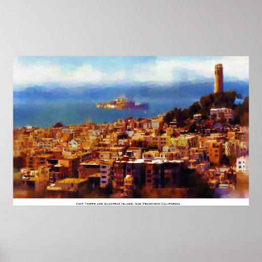 Kusttoren met Uitzicht van Alcatraz Poster (Voorkant)