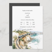 Kusttrein houdt Ocean Uitzicht bruiloft bij Kaart (Voorkant / Achterkant)