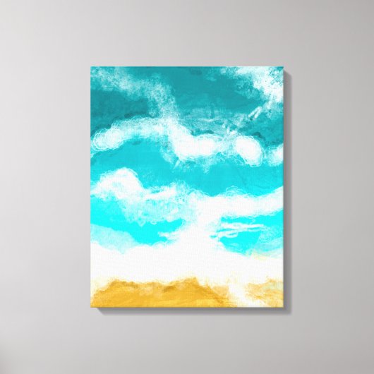 Kustturquoise Waves Seaside Ocean Canvas Afdruk (Voorkant)