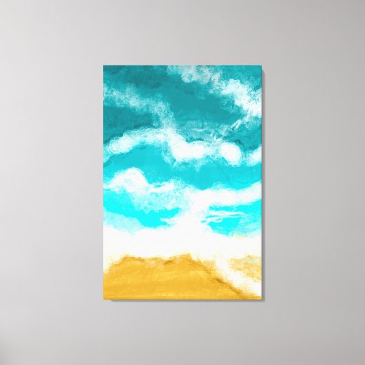 Kustturquoise Waves Seaside Ocean Canvas Afdruk (Voorkant)