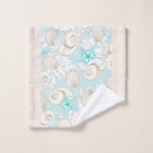 Kustturquoise zand strand Monogram handdoekset Bad Handdoek (Wasdoekje)