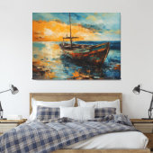 kustvaart met eenzaamheid canvas afdruk (Insitu (Slaapkamer))