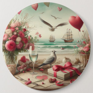 Kustvaart/nautische Valentijnsdag Ronde Button 6,0 Cm