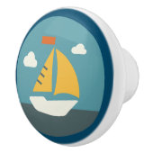 Kustvaart, zeilboot keramische knop (Rechts)